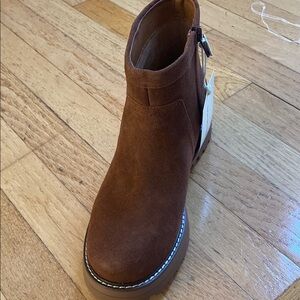 NEW AND AMAZING WATER PROOF “PRICE DROP” !!Brown Suede Ankle Boots